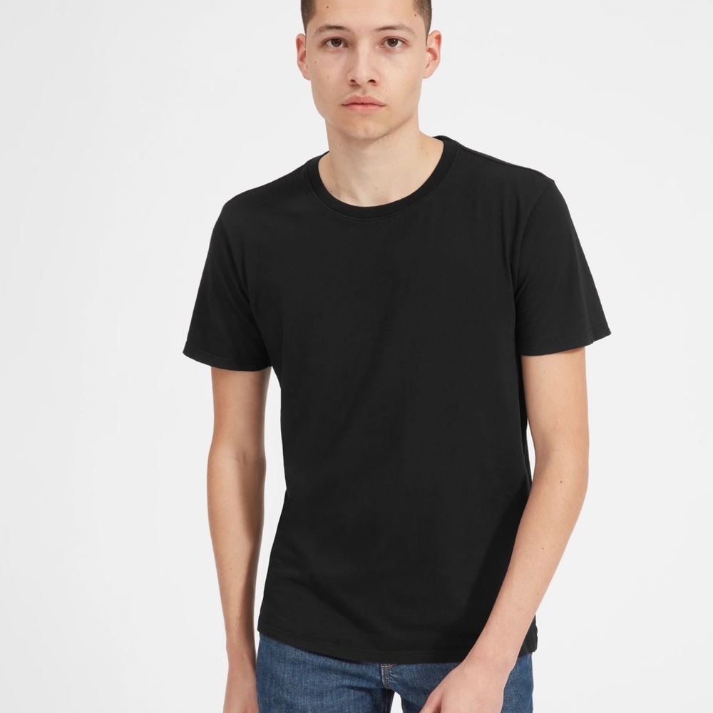 EVERLANE ORGANIC COTTON BLACK SHORT SLEEVE TEE LARGE